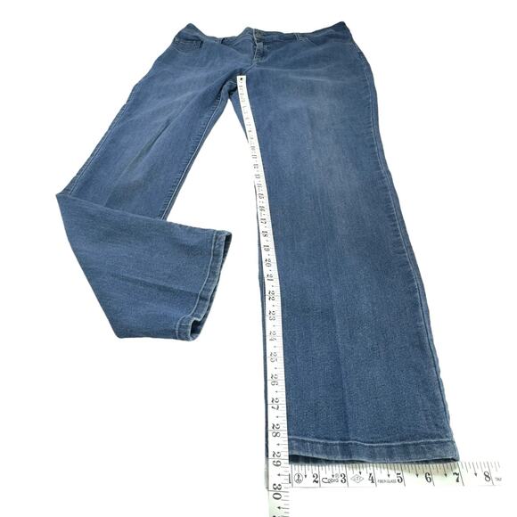 Chicos Straight Stretch Studded Jeans 2 (12) 36x29 Mid Rise/Wash Boho Girlfriend - Picture 8 of 9